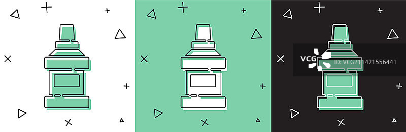 漱口水塑料瓶图标套装图片素材