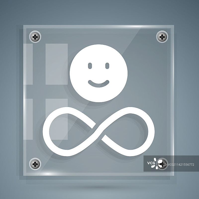 白色永远的朋友图标，隔离灰色背景图片素材