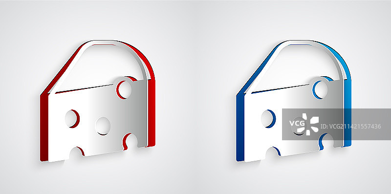 剪纸奶酪图标，灰色背景图片素材