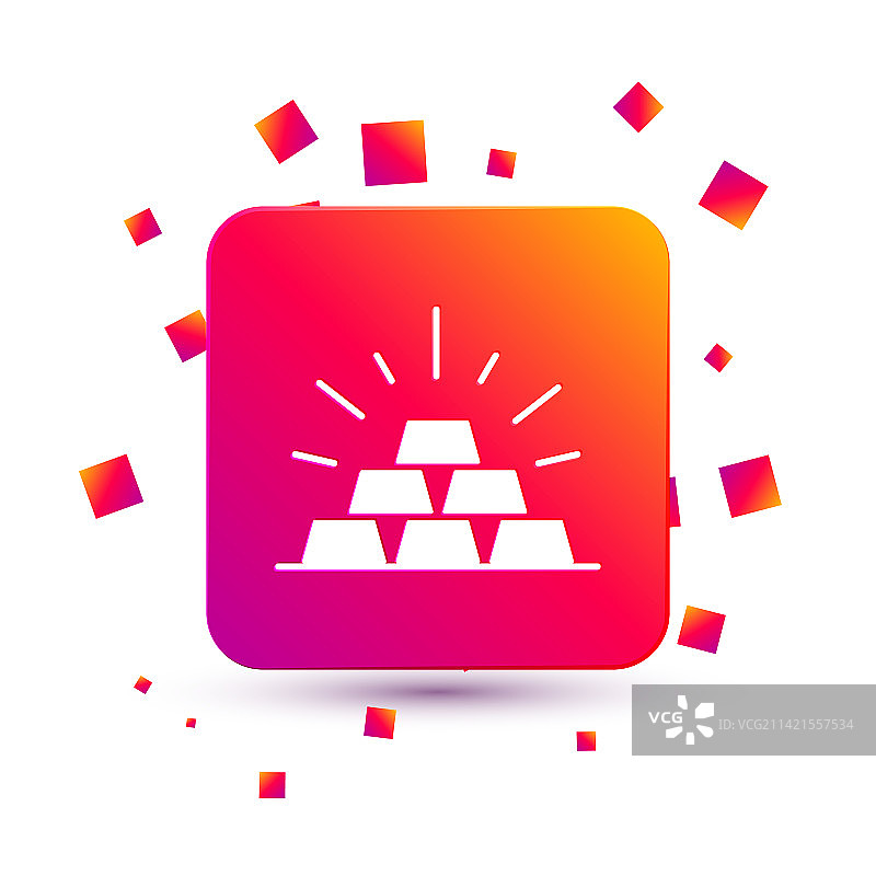 白色背景上的白金条图标图片素材