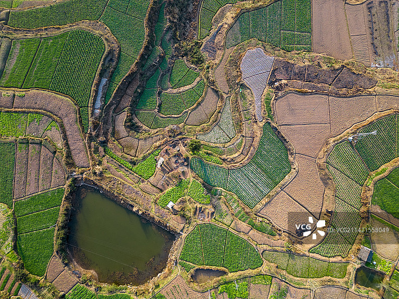 广元市苍溪县新农村建设现状航拍图片素材