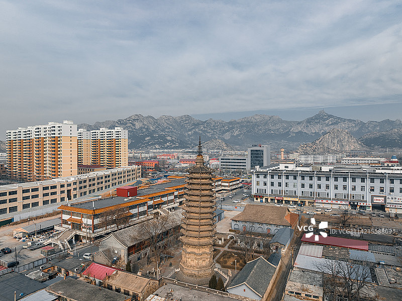 河北省秦皇岛市昌黎县源影寺塔冬日风光图片素材