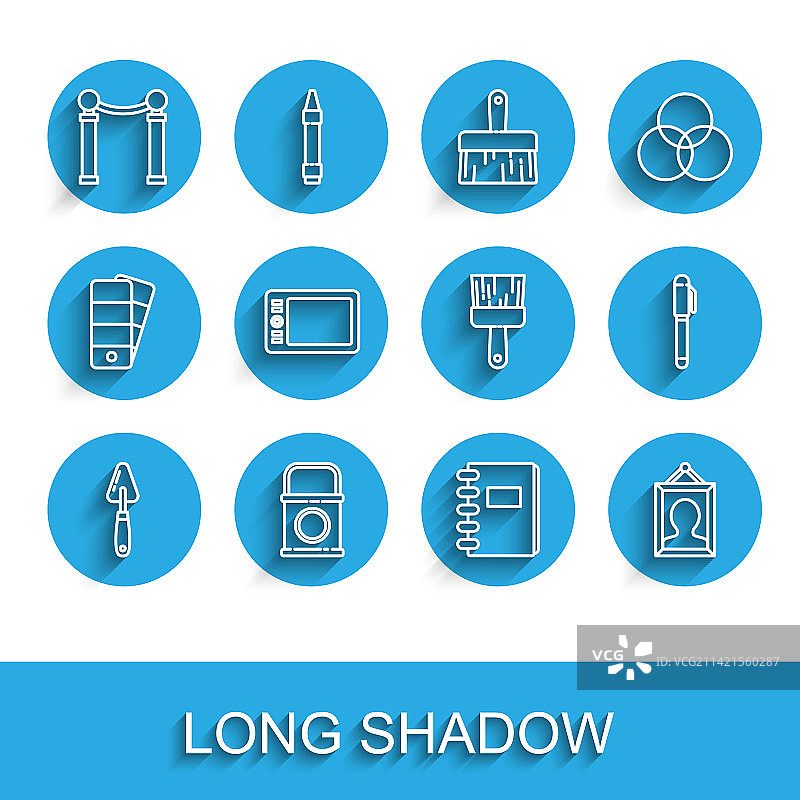 调色刀油漆桶展览组合图片素材