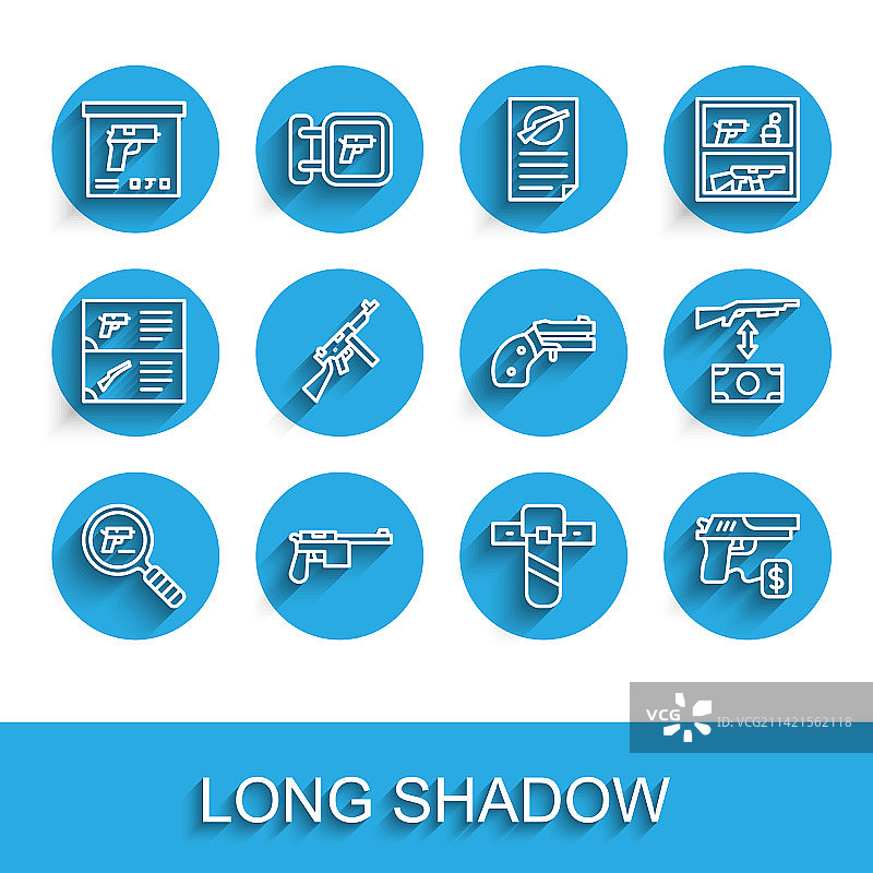 手枪搜索毛瑟军用线条集图片素材