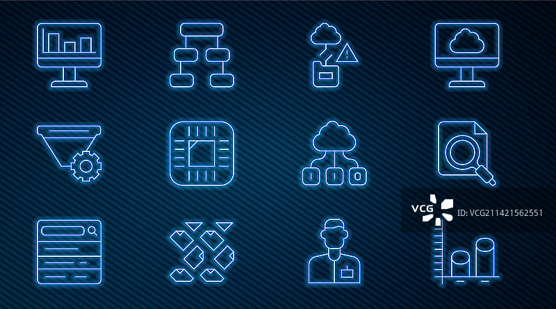 细线数据分析搜索概念文件夹图片素材