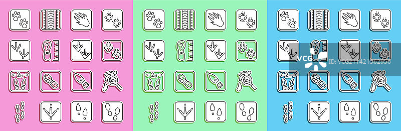 人类脚印鞋子放大镜线条图片素材