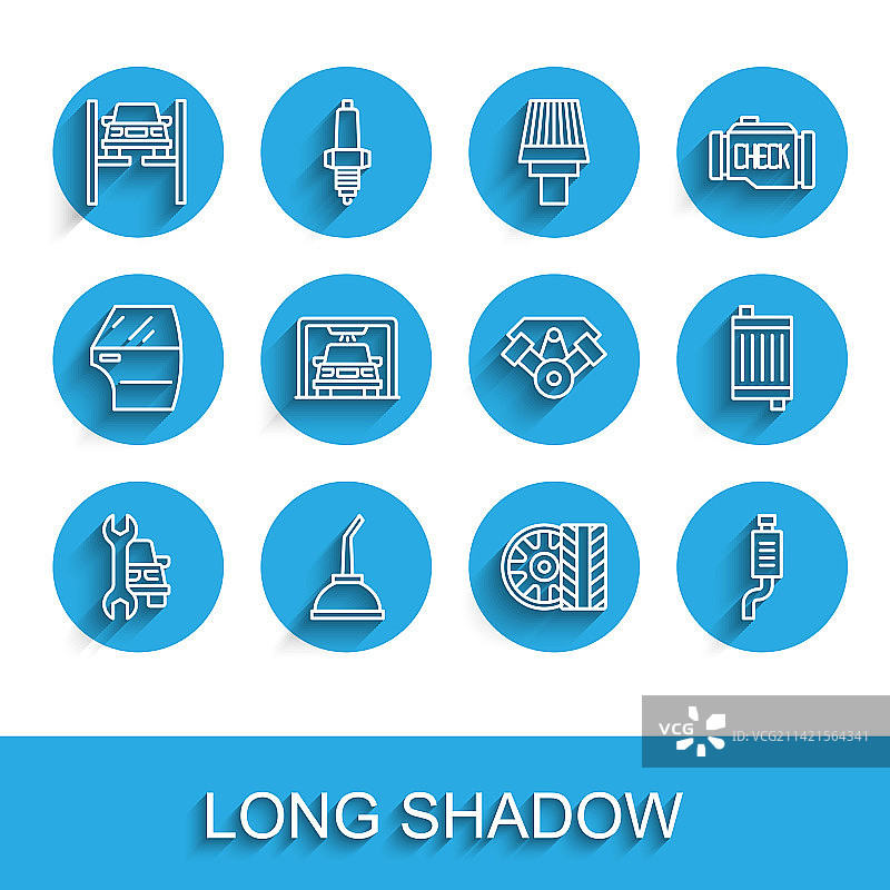 汽车服务：发动机油罐线条图标图片素材