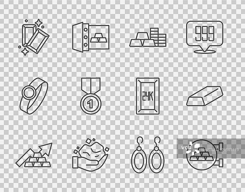 带有金条珠宝的增长箭头图片素材