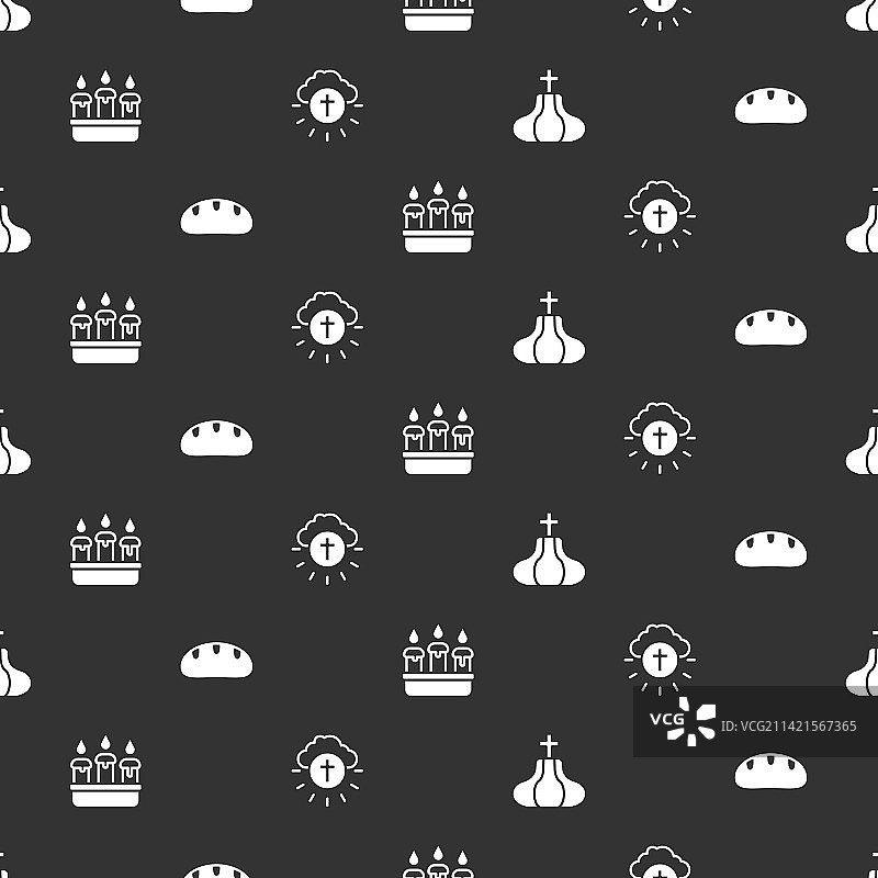 教堂塔楼面包燃烧的蜡烛套装图片素材