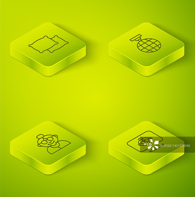 2.5D等距线条：迪斯科球与祖母图片素材