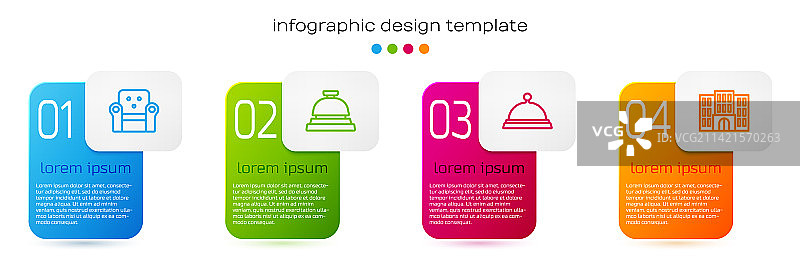 扶手椅酒店服务钟线条设计图片素材