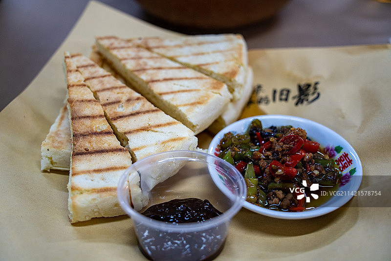 四川民俗特色小吃火烧馍图片素材