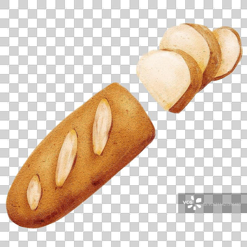 切片的法棍面包图片素材