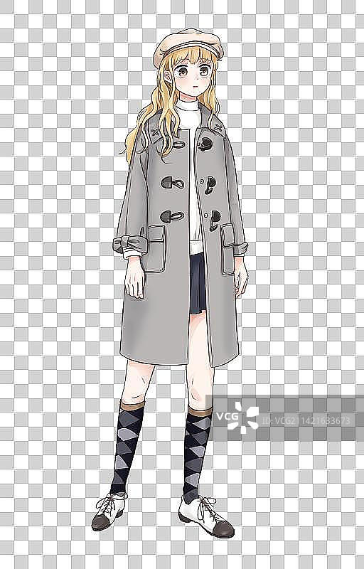 二次元人物冬装图片素材