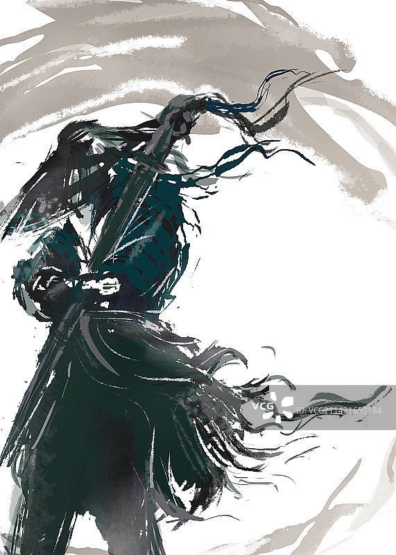 中国风少侠与龙的结合设计背景图图片素材