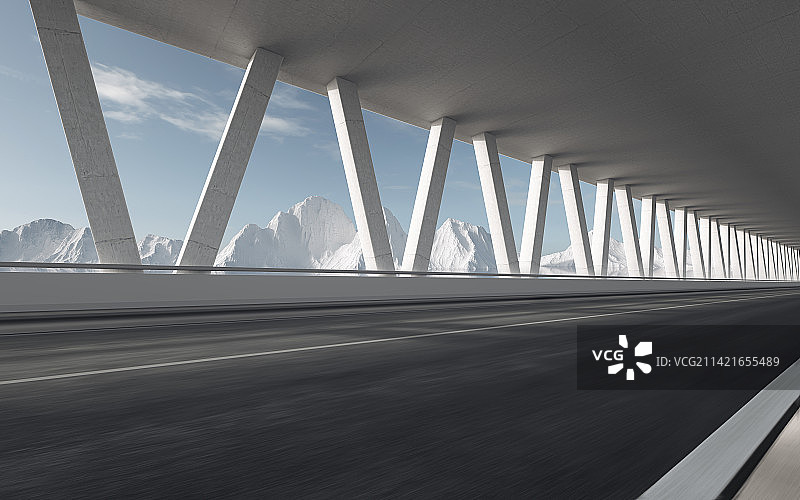 隧道桥梁公路路面与自然风光图片素材