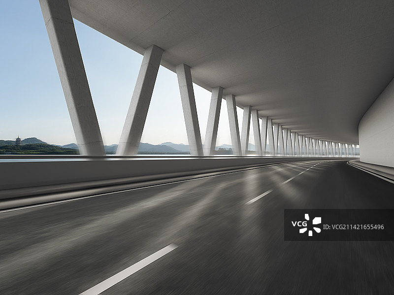 隧道桥梁公路路面与自然风光图片素材