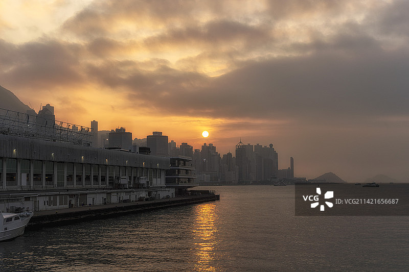 海港城夕阳图片素材