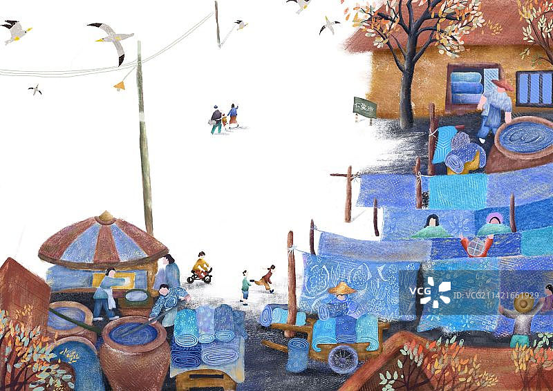 创意插画蜡染图片素材