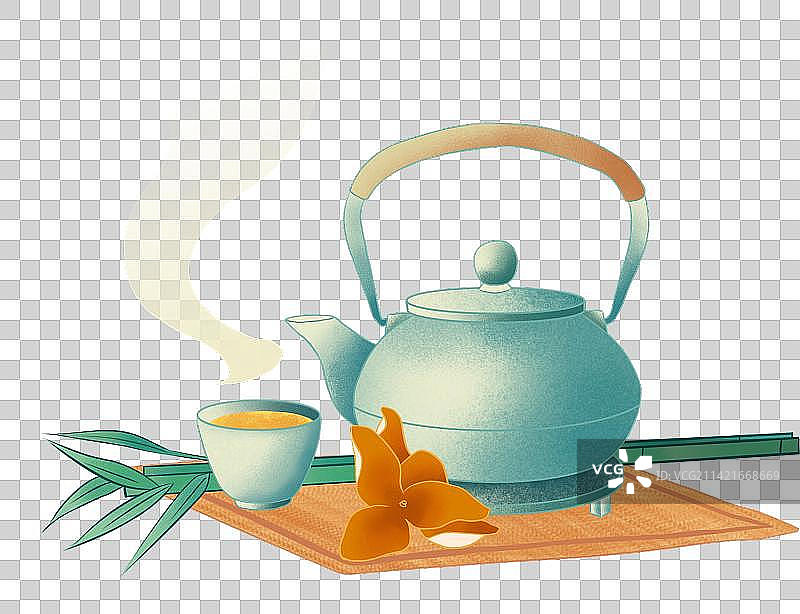 茶壶陈皮茶竹子茶道茶业图片素材