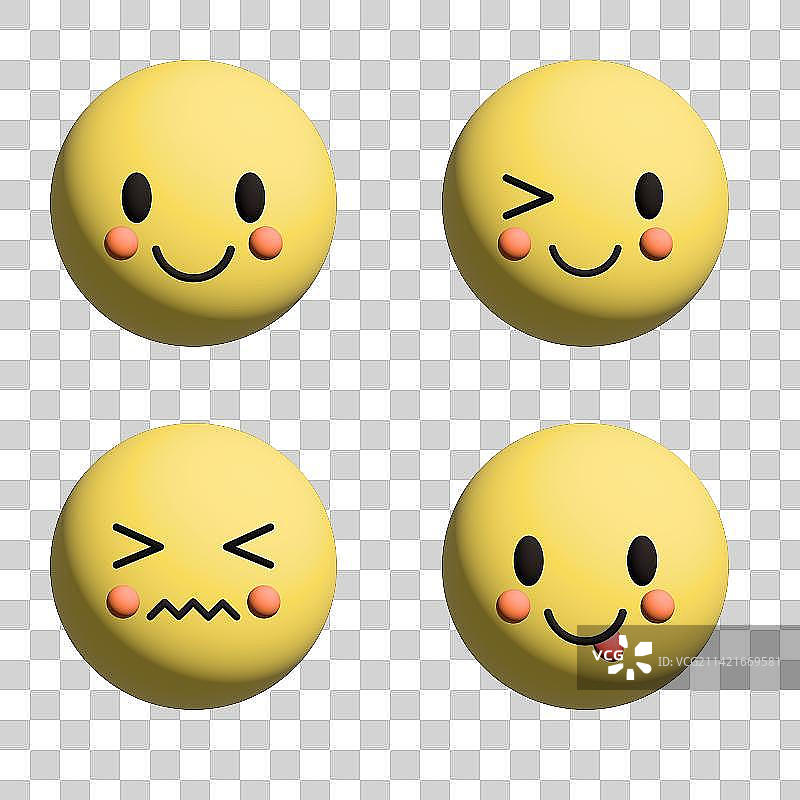 3D笑脸-矢量图图片素材