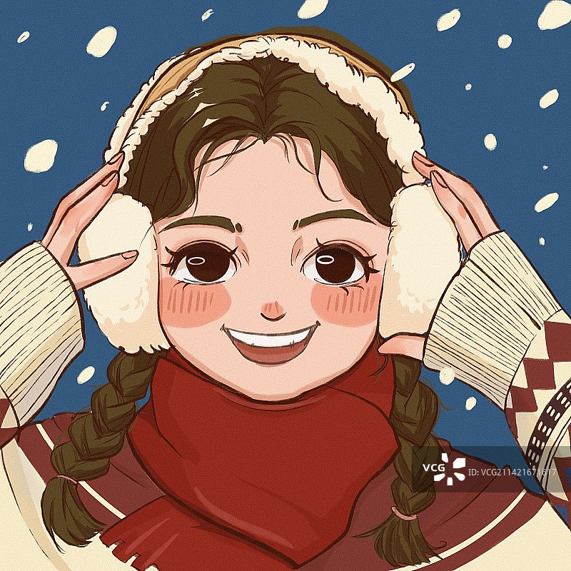 冬季女生头像图片素材