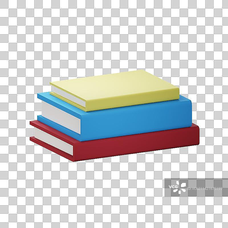 三本书组成的书堆图片素材