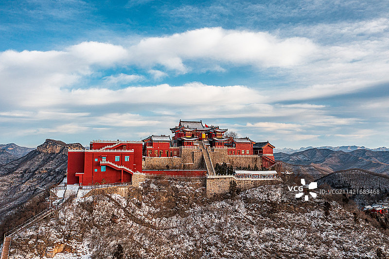 云台山茱萸峰雪景图片素材
