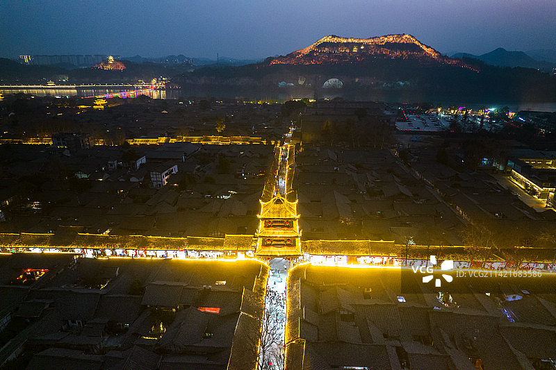 中国四川南充阆中古城的风光图片素材