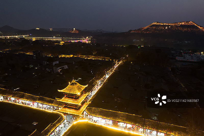 中国四川南充阆中古城的风光图片素材