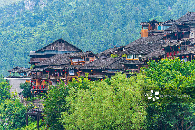 中国重庆酉阳龚滩古镇图片素材