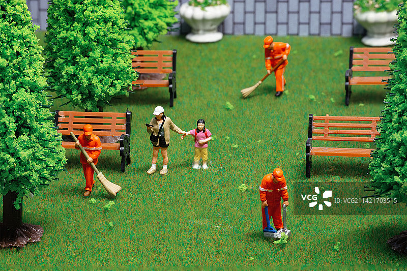 垃圾分类清洁工环境保护创意摄影图片素材