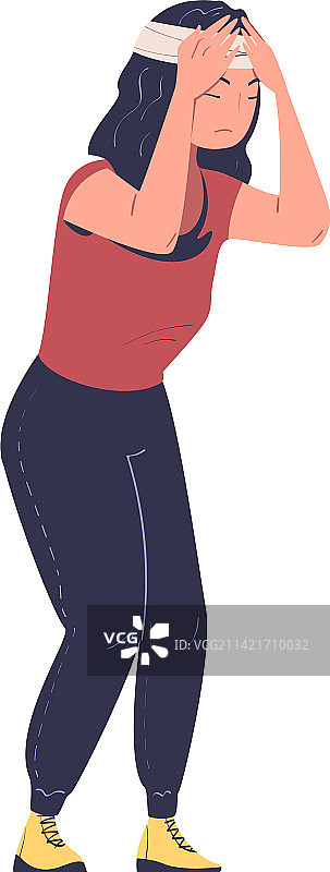 女孩头痛图片素材