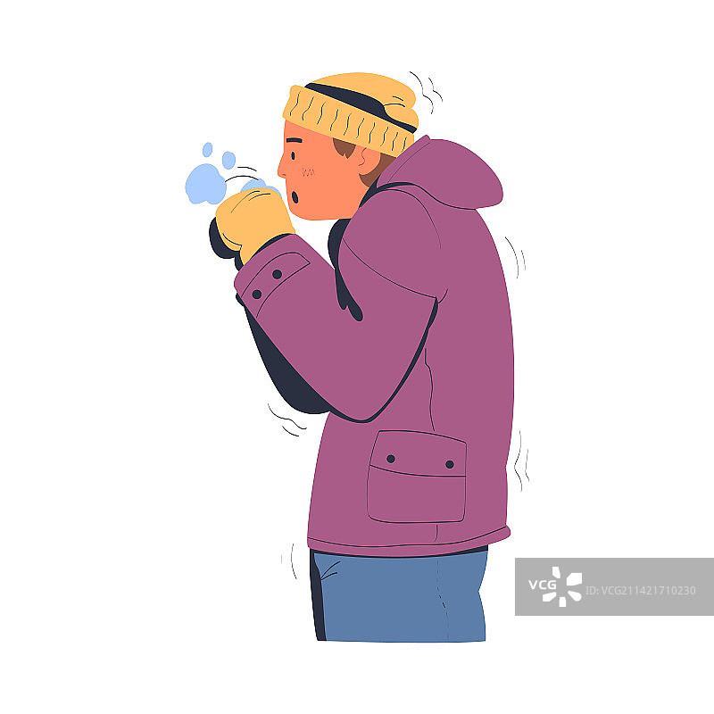 穿着保暖衣物的年轻男人图片素材