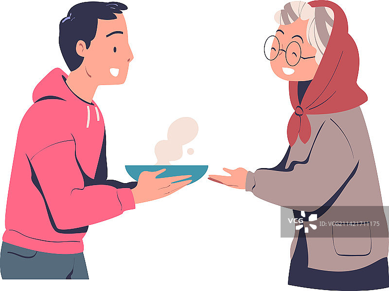 男性志愿者帮助老年人图片素材