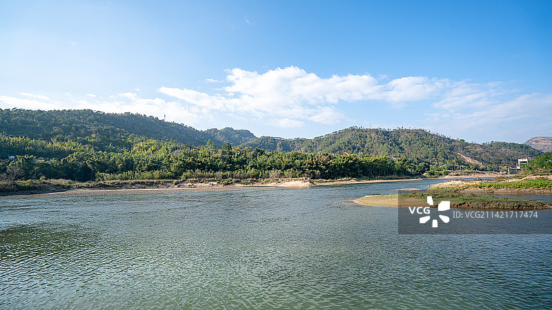 梅州市茶阳镇汀江风光图片素材