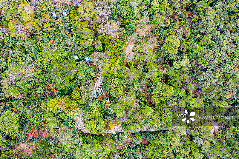 航拍福建福州鼓山风景区索道缆车图片素材