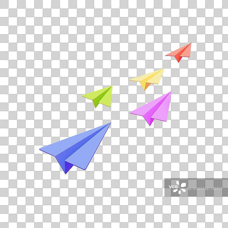卡通纸飞机立体插画图片素材