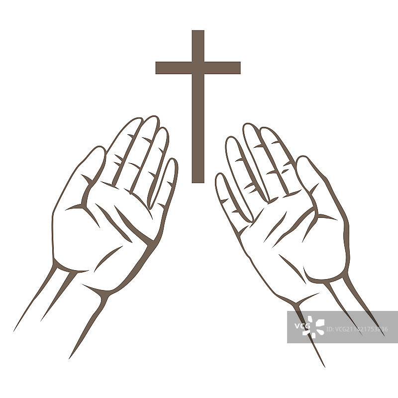 基督教祈祷的双手图片素材