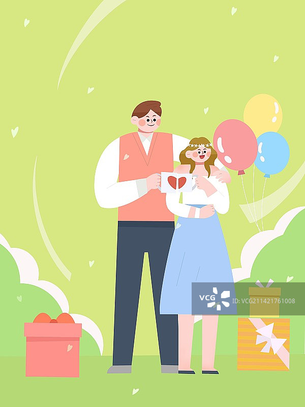 情人节日情侣拥抱干杯购物520节日七夕浪漫约会插画图片素材