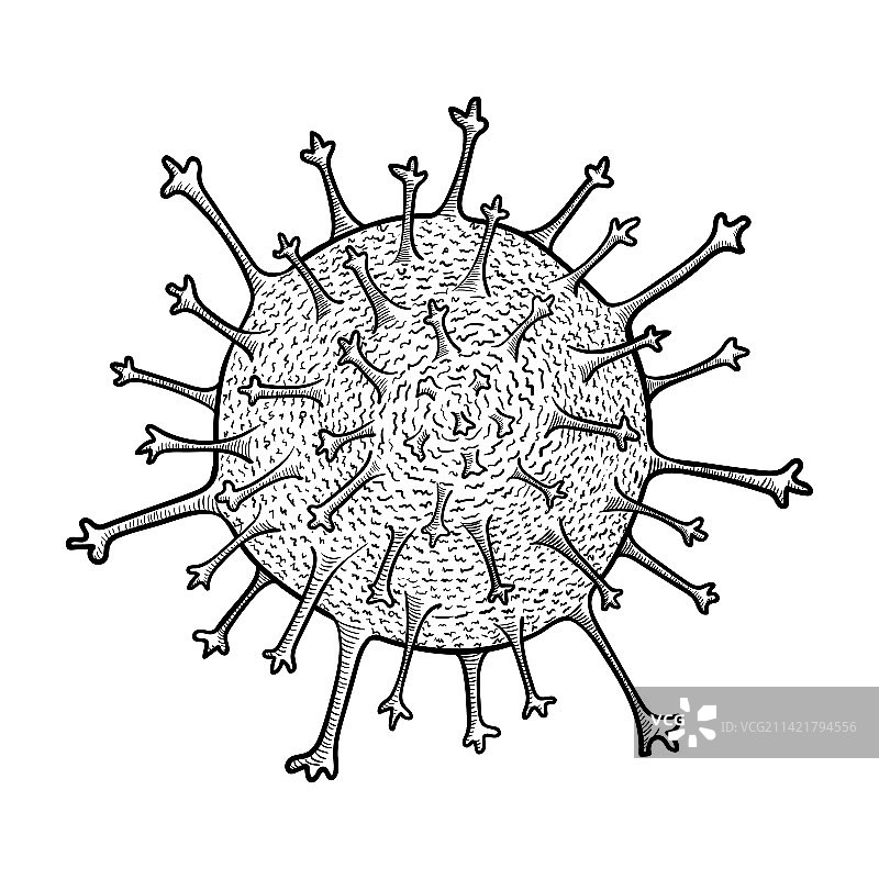 黑白单色新型冠状病毒图片素材