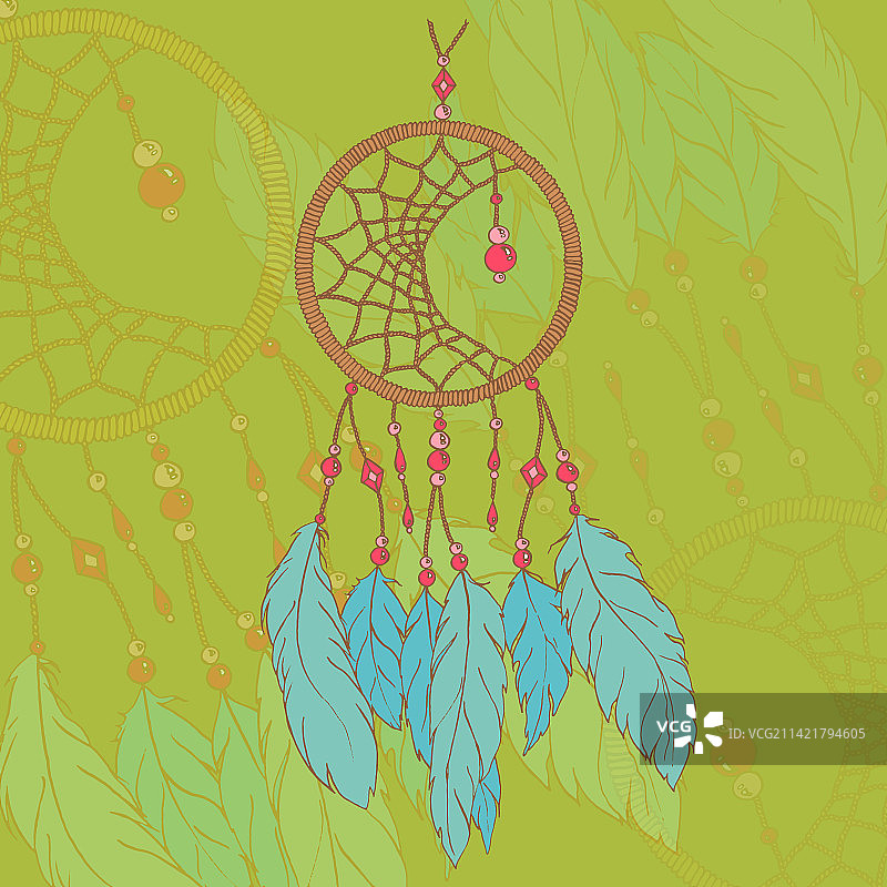 民族风手工羽毛捕梦网图片素材