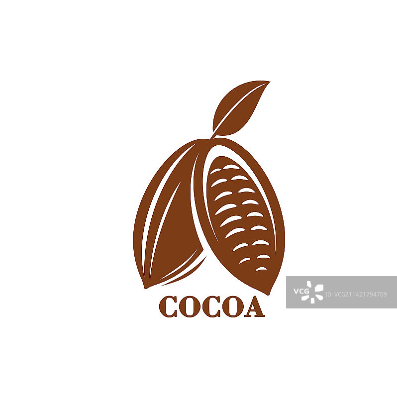 可可豆平面图标符号或标志图片素材