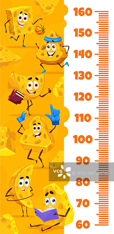 儿童身高测量表卡通奶酪主题图片素材