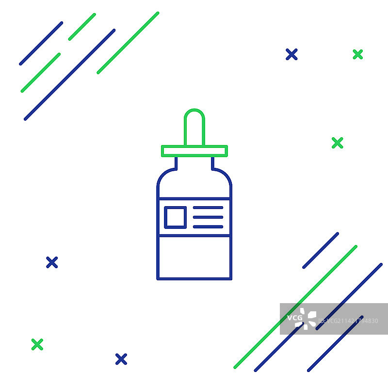 带有滴管的玻璃瓶线性图标图片素材
