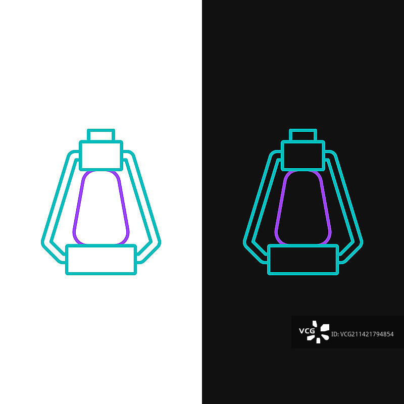 白色背景上的线条露营灯图标图片素材
