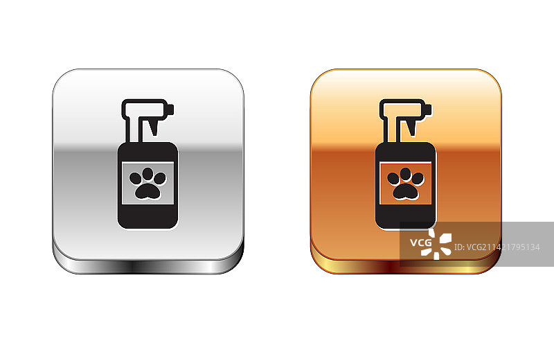 白色背景上的黑色宠物洗发水图标图片素材