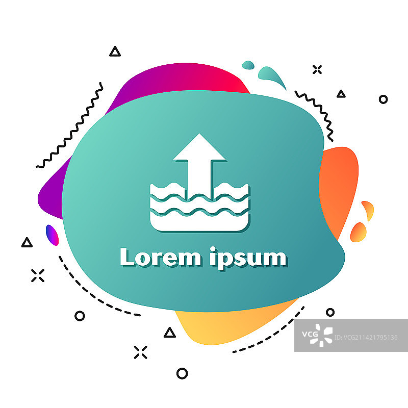 白色水位上升图标图片素材