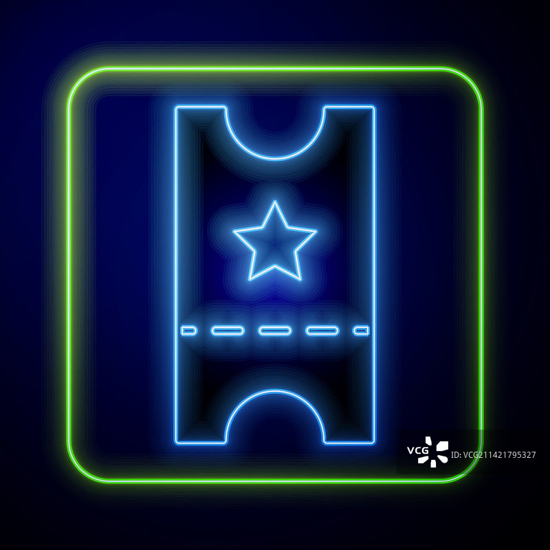 蓝色霓虹棒球票图片素材