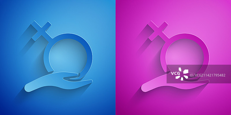 剪纸风格女性性别符号图标图片素材